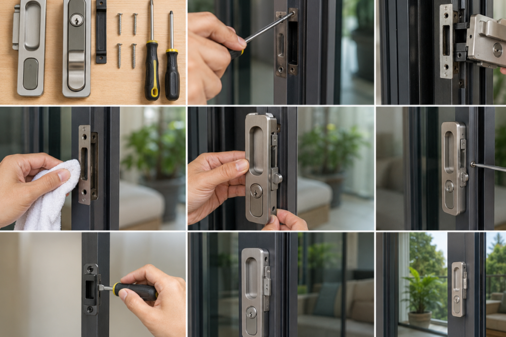 how to install sliding door lock